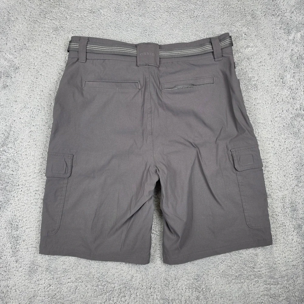 Orvis Cargo Shorts Mens 34 Grey Tan Lot of 2 Stretch Hiking Outdoor Utility Belt